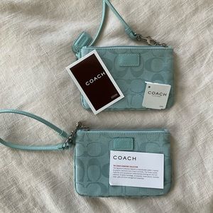 Light teal Coach wristlet ($18 each)